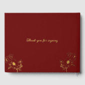 Bloemen Bloemen Huwelijk Jubileum Gold Red Gastenboek (Achterkant)