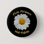 Bloemen bloemen niet gevechten Daisy Button (Voorkant)
