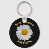 Bloemen bloemen niet gevechten Daisy Sleutelhanger (Voorkant)