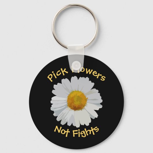Bloemen bloemen niet gevechten Daisy Sleutelhanger (Voorkant)