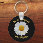 Bloemen bloemen niet gevechten Daisy Sleutelhanger (Voorkant)
