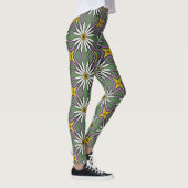 Bloemen Bloemen Power, Geel, Wit, Olijf Leggings (Rechts)