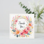 Bloemen bloemen rustieke elegant dank u kaart (Staand voorkant)