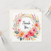 Bloemen bloemen rustieke elegant dank u kaart (Voorkant / Achterkant in situ)