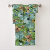Bloemen bloemen Vloeiboetsvlinders Grijze schaduw Bad Handdoek (Insitu)