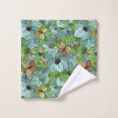 Bloemen bloemen Vloeiboetsvlinders Grijze schaduw Bad Handdoek (Wasdoekje)