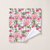 Bloemen Bloemen Waterverf Rozen Pioenrochideeën Bad Handdoek (Wasdoekje)