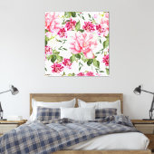 Bloemen Bloemen Waterverf Rozen Pioenrochideeën Canvas Afdruk (Insitu (Slaapkamer))