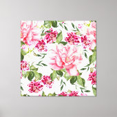 Bloemen Bloemen Waterverf Rozen Pioenrochideeën Canvas Afdruk (Voorkant)