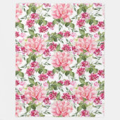 Bloemen Bloemen Waterverf Rozen Pioenrochideeën Fleece Deken (Voorkant)