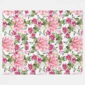 Bloemen Bloemen Waterverf Rozen Pioenrochideeën Fleece Deken (Voorkant (Horizontaal))