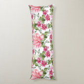 Bloemen Bloemen Waterverf Rozen Pioenrochideeën Lichaamskussen (Achterkant (Verticaal))