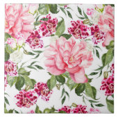 Bloemen Bloemen Waterverf Rozen Pioenrochideeën Tegeltje (Voorkant)