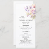 Bloemen Bloemenlavendel Paarse Violet Ceremonie Programmakaart (Voorkant / Achterkant)