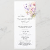 Bloemen Bloemenlavendel Paarse Violet Ceremonie Programmakaart (Voorkant)