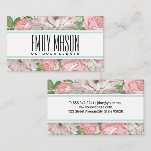 Bloemen | Bloemist achtergrond Visitekaartje (Voorkant / Achterkant)