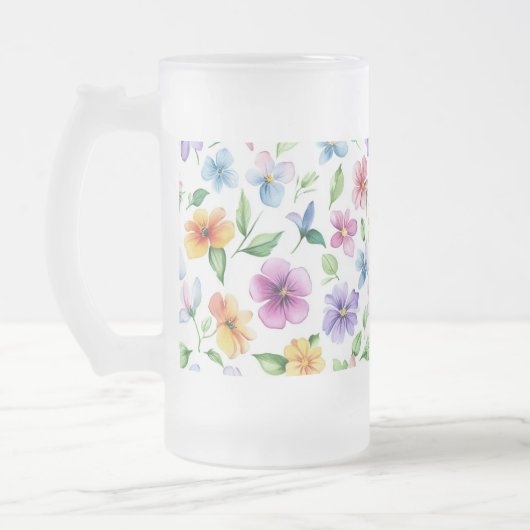 Bloemen Bloempatroon Sublimatie-95652 Matglas Bierpul (Links)
