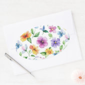 Bloemen Bloempatroon Sublimatie-95652 Ovale Sticker (Envelop)