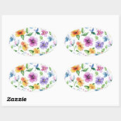 Bloemen Bloempatroon Sublimatie-95652 Ovale Sticker (Vel)