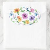 Bloemen Bloempatroon Sublimatie-95652 Ovale Sticker (Tas)