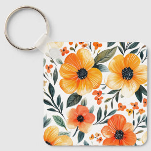 Bloemen Bloempatroon Sublimatie-95654 Sleutelhanger