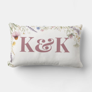 Bloemen Bloemrijk Botanisch Monogram Bewerkbaar Buitenkussen