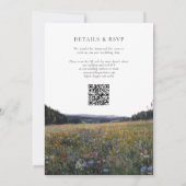 Bloemen Bloemrijke Weide QR Code Trouwen Kaart (Achterkant)