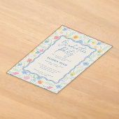 Bloemen Bloemstuk Acryl Diploma Uitnodiging (Laagn)