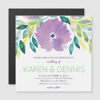 Bloemen Bloesem Huwelijksuitnodiging Dun Magnetisc Magnetische Uitnodiging