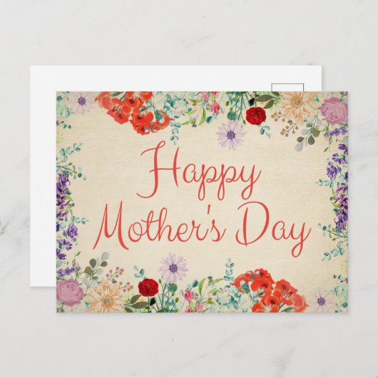  bloemen bloesems Happy Moederdag Briefkaart (Voorkant / Achterkant)