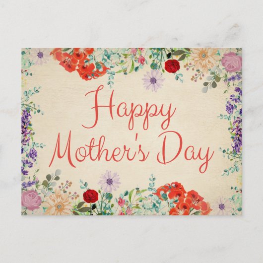  bloemen bloesems Happy Moederdag Briefkaart (Voorkant)