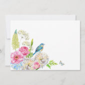 Bloemen Bloom blauw groen roze lente bruiloft Kaart (Achterkant)