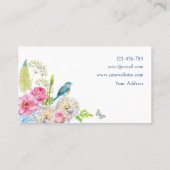 Bloemen Bloom blauw groen roze lente Visitekaartje (Achterkant)