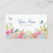 Bloemen Bloom blauw groen roze lente Visitekaartje (Voorkant)