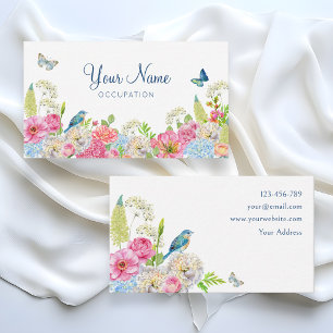 Bloemen Bloom blauw groen roze lente Visitekaartje