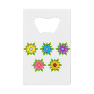 Bloemen Bloom Sun Bloem Planten Geel Rood Creditkaart Flessenopener