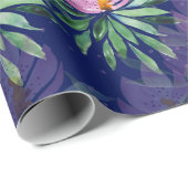 Bloemen Bloom Violet Waterverf Kunst Cadeaupapier (Rol Hoek)