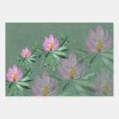 Bloemen Bloom Violet Waterverf Kunst Inpakpapier Vel (Voorkant 2)