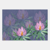 Bloemen Bloom Violet Waterverf Kunst Inpakpapier Vel (Voorkant)