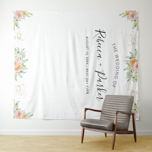 Bloemen blos Trouwdecor foto Achtergrond Wandkleed (In Situ (horizontaal))