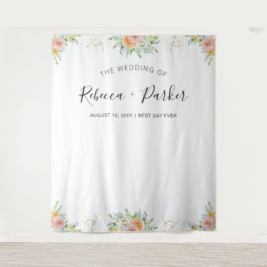 Bloemen blos Trouwdecor foto Achtergrond Wandkleed (Voorkant)