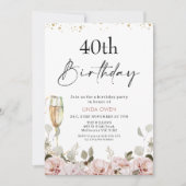 Bloemen blozen elke leeftijd verjaardag kaart (Voorkant)