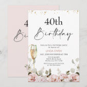 Bloemen blozen elke leeftijd verjaardag kaart (Voorkant / Achterkant)