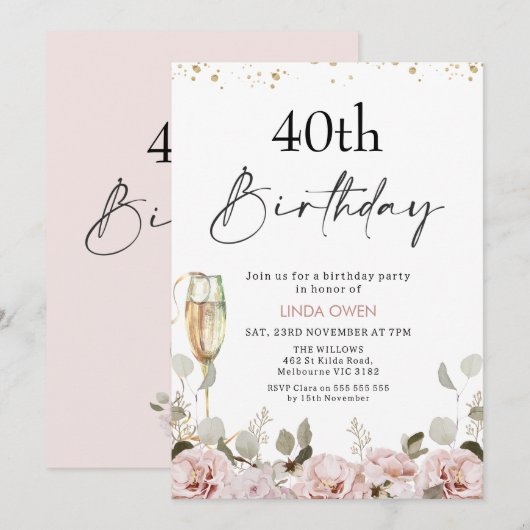 Bloemen blozen elke leeftijd verjaardag kaart (Voorkant / Achterkant)