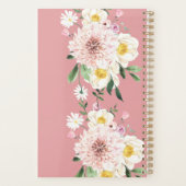 Bloemen blozen roze spiraalvormige planner (Achterkant)