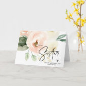 Bloemen blozen voor mijn zus op mijn huwelijksdag  kaart (Gele Bloem)