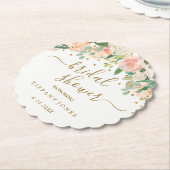 Bloemen Blozend Roze Gouden Confetti Bruidsfeest Kartonnen Onderzetters (Gekanteld)