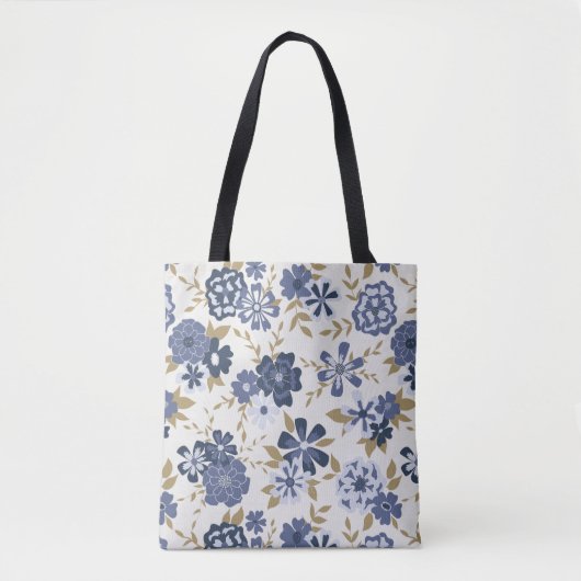 Bloemen Blue Vine Botanical Shopping Tote Bag (Voorkant)