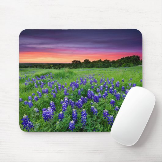 Bloemen | Bluebonnets bij zonsondergang Texas Muismat (Met muis)