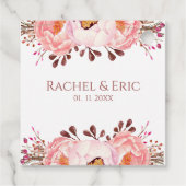 Bloemen Blush bruiloft gepersonaliseerde gunst Tag Bedankjes Labels (Achterkant)